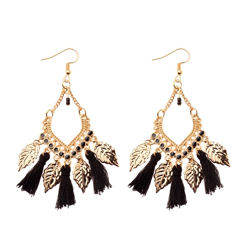 Ethnic Bohemian Dangle Long Fringes Retro Tassel Earrings Tribe Statement Rhombus Earrings For Women Party Jewelry