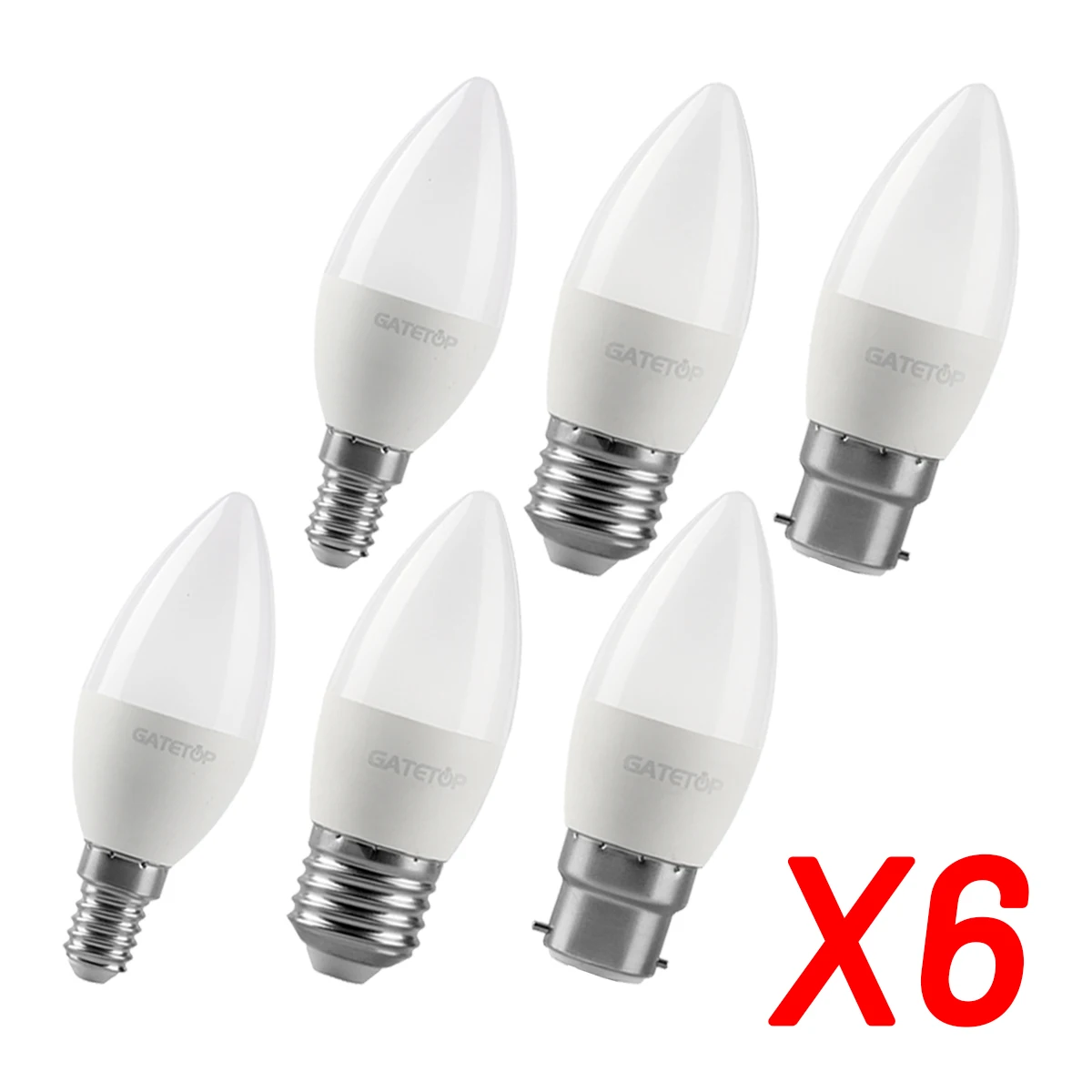 6 stks 220 V E27/E14/B22 LED Kaars Lampen, 3-7 W, hoge helderheid Energiebesparing voor Kroonluchters, Muur/Tafel/Vloerlampen & Home Decor