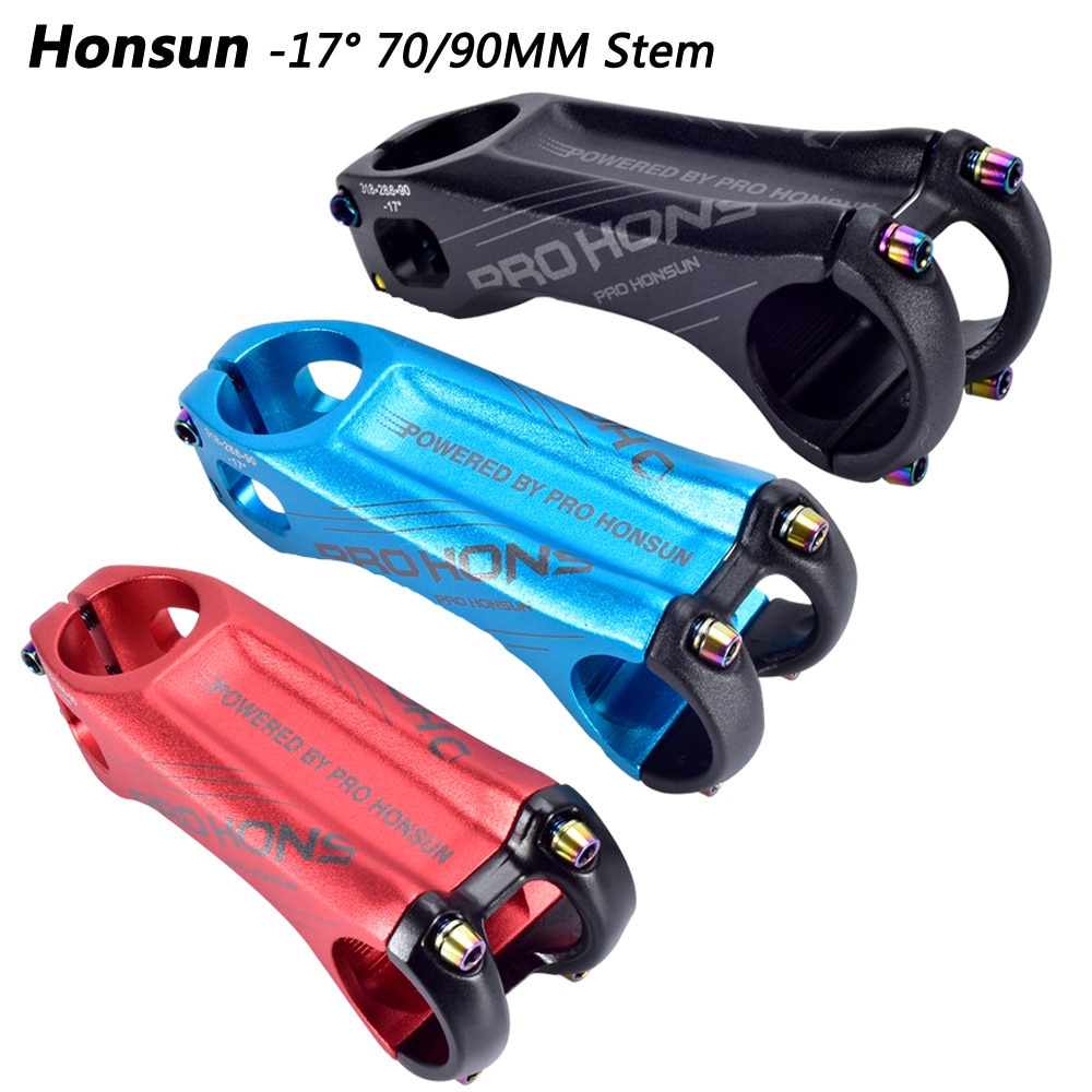 HONSUN PRO bicycle stem 17 Degree Angle MTB Bicycle Stems Parts 70mm High-Strength 31.8mm Stem for XC AM MTB Mountain Road Bike