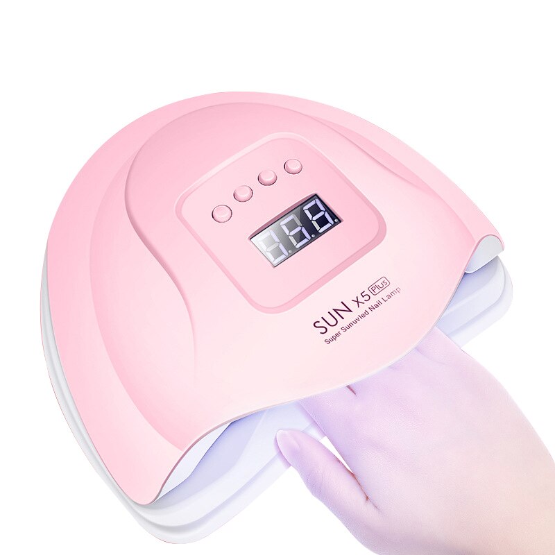 Lámpara de uñas LED UV para secar esmalte de uñas en Gel, efecto hielo, pantalla LCD, 110W, autodetección: pink EU Plug