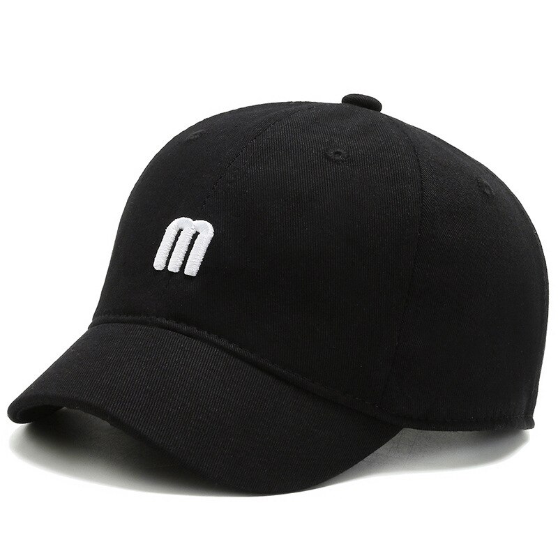 Summer Women Men Embroidered Letter M Baseball Cap Solid Snapback Short Brim Sunhat Outdoor Hip Hop Baseball Hats Casquette