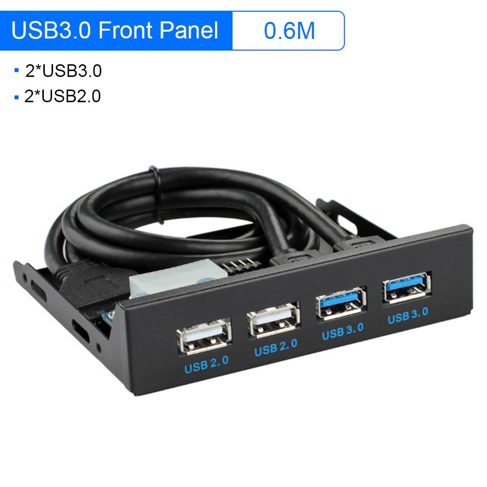 Desktop Chassis Front Panel USB Hub Connector Adapter 2 Port USB 3.0 5.25 inch Computer Case CD ROM Drive Bay Front Panel: 2