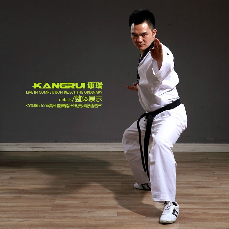 Best taekwondo uniform for child adult karate dubok WTF ITF cotton breathable fitness sport Suit Tae Kwon Do clothes