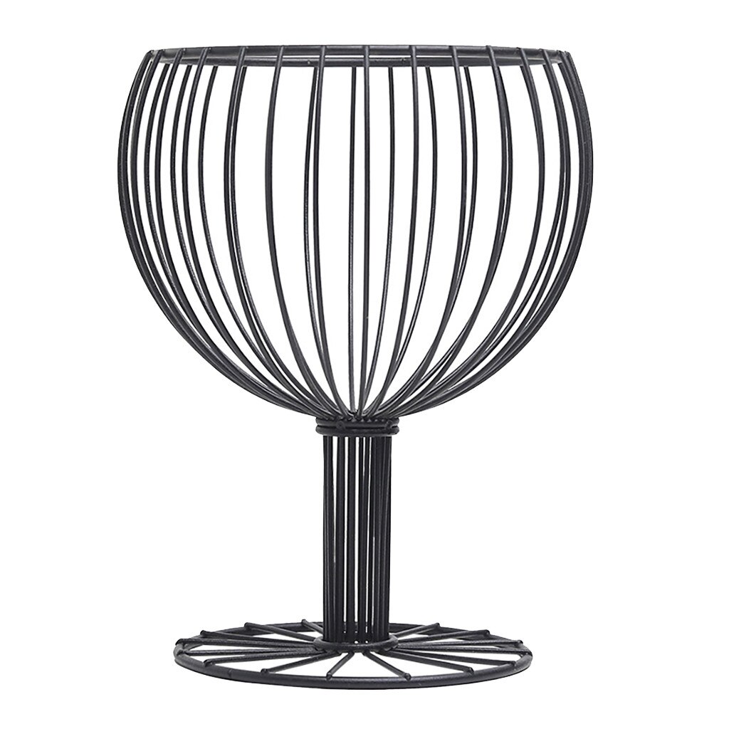 F# Wine Glass Wrought Iron Snack Storage Basket Snack Tray Dessert Fruit Basket For Home Table Decor Party Fruit Tray: Default Title