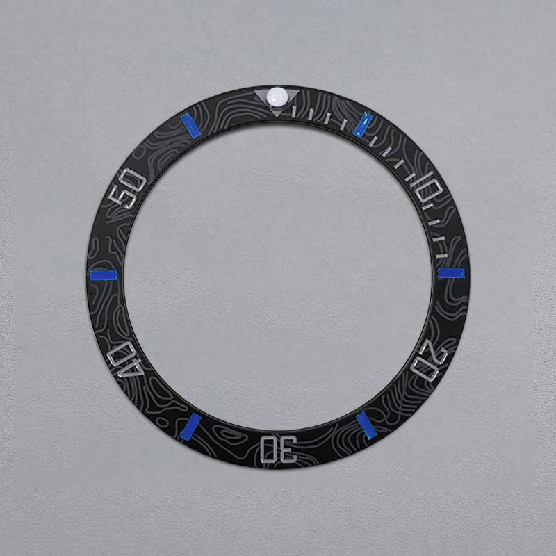 38mmx30.6mm Carbon Fiber Curved Ceramic Bezel Insert Fits SKX007 SKX009 SUB Watch Case NH35 NH36 Movement Watch Cases Ring Parts: BRASS