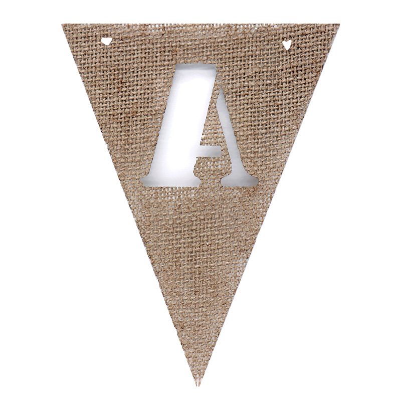Banderín de arpillera con letras A-Z, banderines de arpillera de yute DIY para boda, banderas, Bar, Baby Shower, suministros festivos para fiestas de cumpleaños: Color zafiro profundo