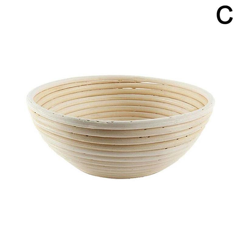 Handmade Round Shape Fermentation Rattan Basket Country Bread Baguette Dough Banneton Brotform Proofing Proving Baskets Tools: 22X8cm
