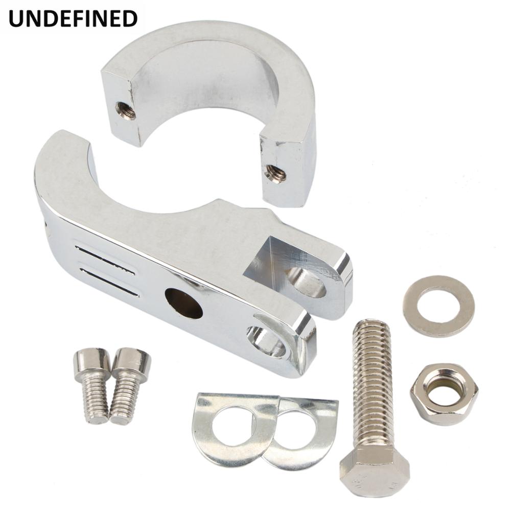 Chrome Motorcycle Highway Foot Peg Mount Clamp Engine Guard Crash Bar 1.5" For Harley Honda Chopper Bobber Custom Universal