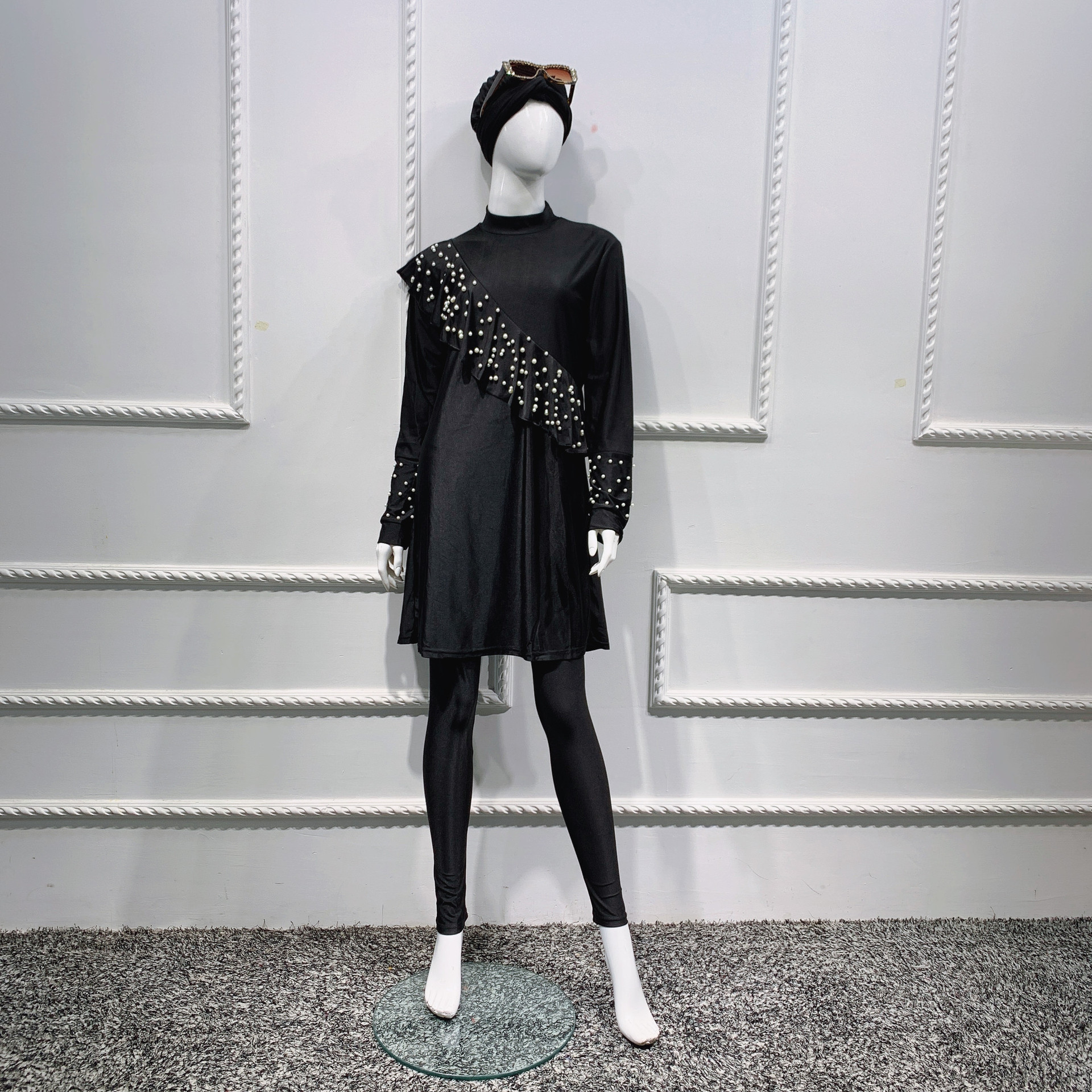 Burkini, langer muslimischer badeanzug für frauen, 3 -teilig, abaya, dubai, arabische damenbadeanzüge, türkei, maillots de bains, muslims ensemble  f2964: Xxl