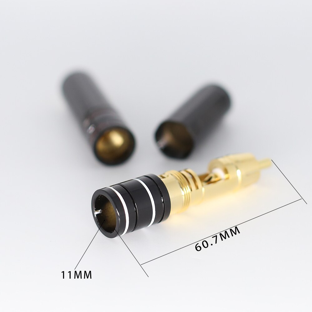 4 kpl kullattu rca-pistotulppa lukko kerätä juote a/v-liitin hifi-liitin diy-kaapelin halkaisijalle