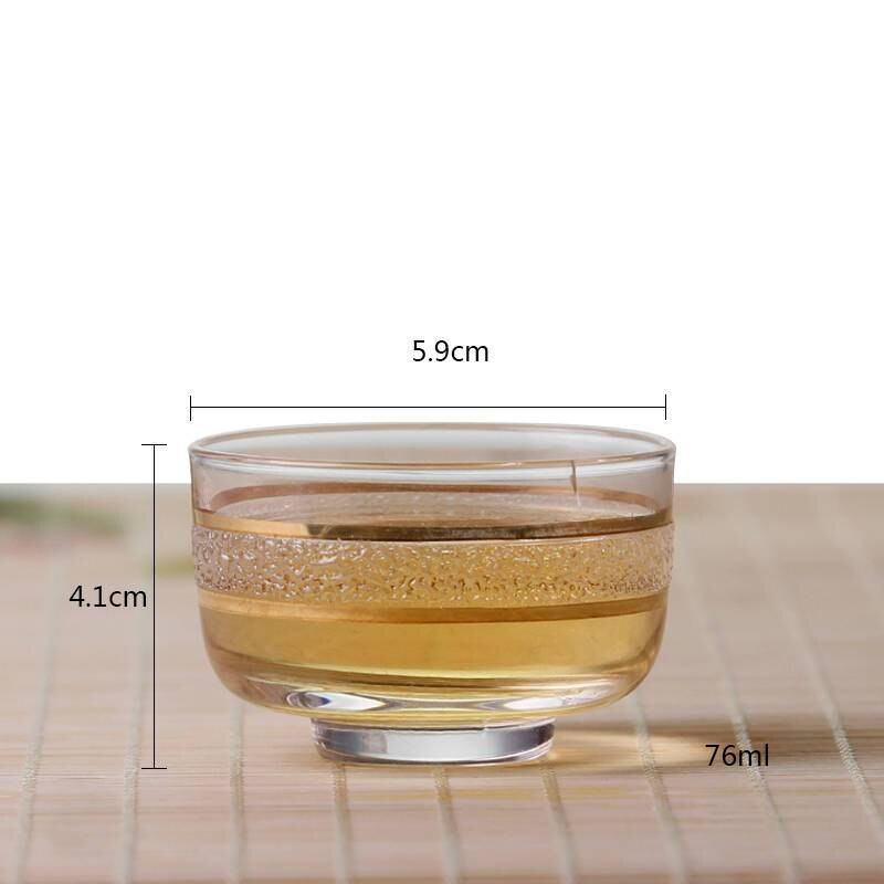 76ml clear crystal theekopje cup body goud 501072: 501072-G