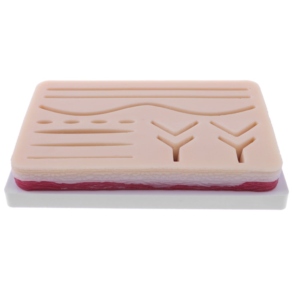 Silicon Human Skin Model Suturing Wound Mat Repeated Practice Training Cushion for School Teaching Tool Suturing Exercise