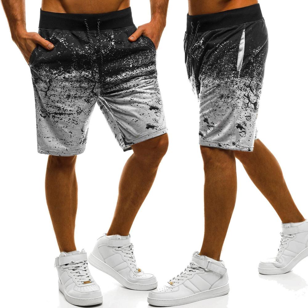 Printing Beach Shorts Men Slim Fitness Beachwear Swimming Shorts for Man Running Sports Swim Suits Summer Sea Surf: gray / XL