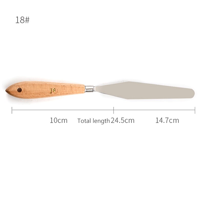 Palette Knife Painting Stainless Steel Spatula Palette Knife Oil Paint Metal Knives Wood Handle Palette Knife Painting Tool: 18