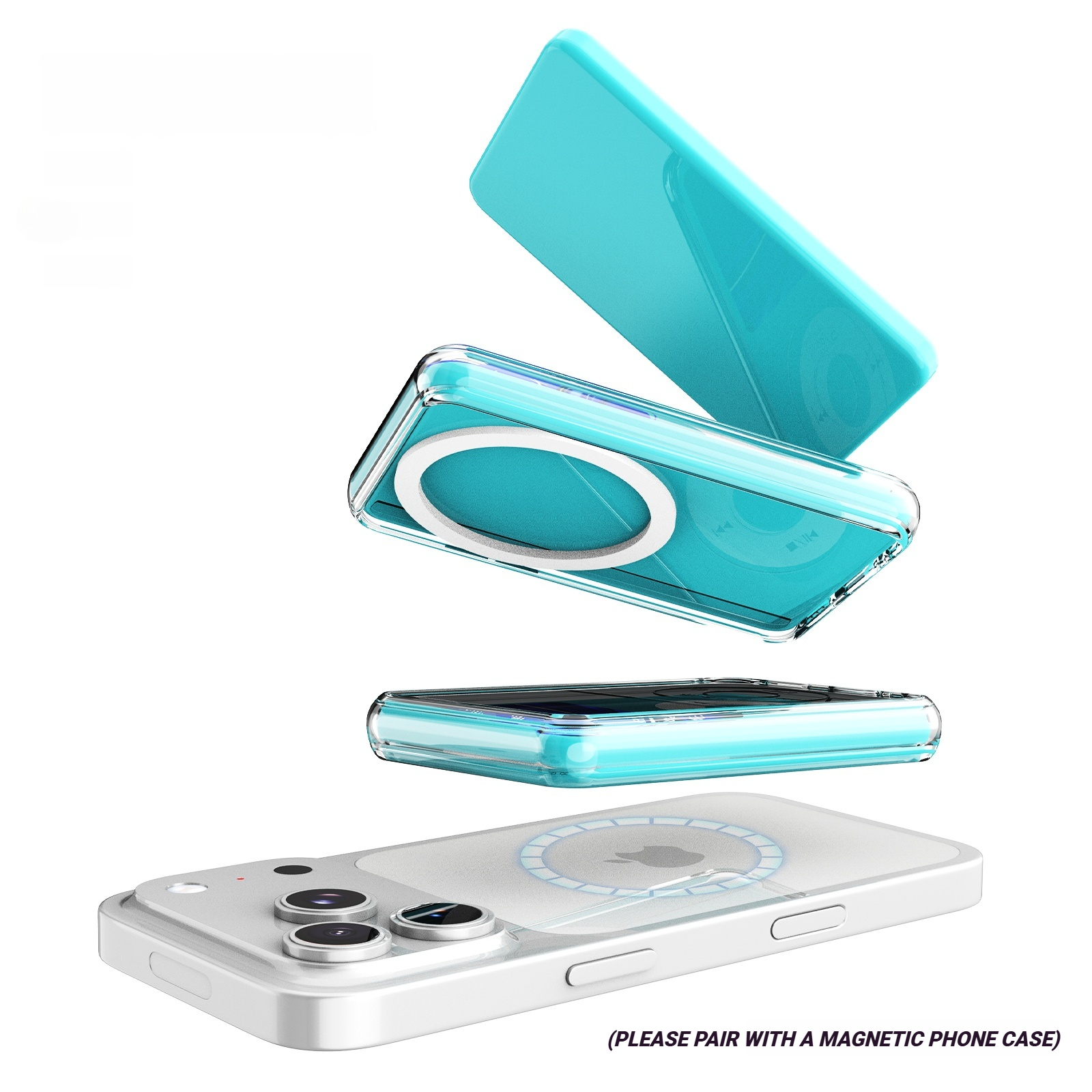 For INNIOASIS Y1 Magnetic Ultra-Thin Clear TPU Case Portable MP3 Player Cover Supports MagSafe Charging