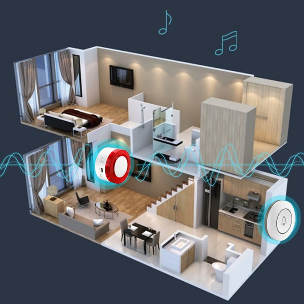 Wireless Doorbell Button Wireless Emergency Call Button Wireless Button Anti-theft Alarm Accessory Home Door Bell Ring Button