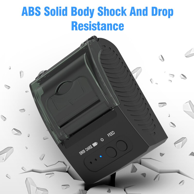 Draagbare Android Ios Bluetooth Bonprinter 58Mm Mini Pos Thermische Printer Met Lederen Riem Voor Zakelijke Esc/pos