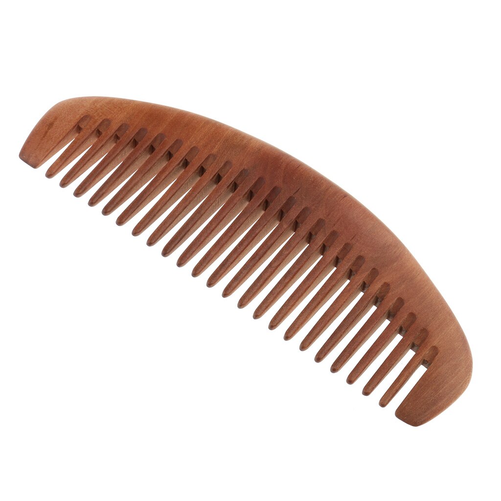 Pente de madeira de pêssego feito à mão escova de cuidados com o cabelo massagem couro cabeludo cuidados com o cabelo fino/dentes largos: Outros