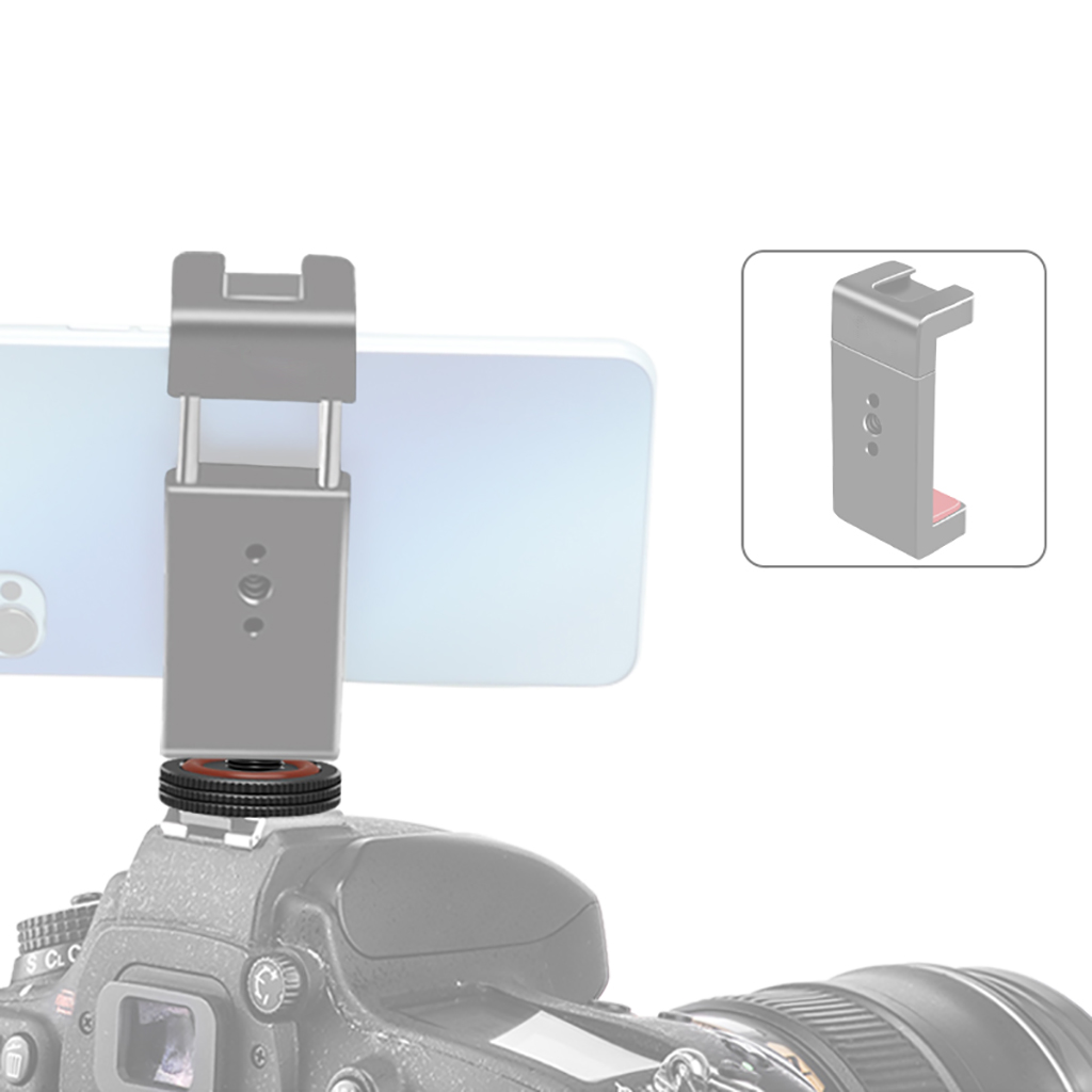 Adaptador de Base de montaje en Zapata fría y , tornillo de cabeza de trípode de 1/4 pulgadas, soporte de luz de Flash para cámara DSLR, monopié, soporte de Monitor de micrófono