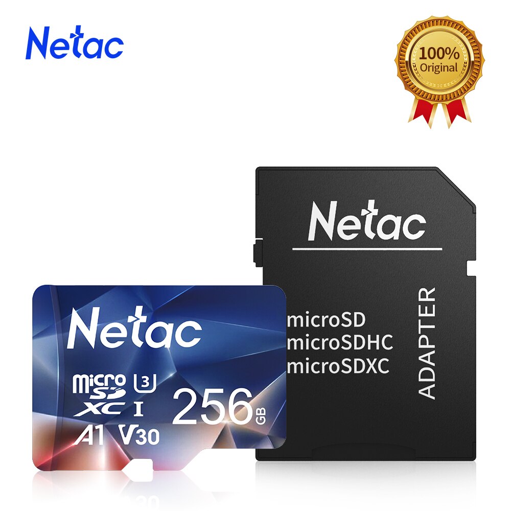 Netac tarjeta Micro SD tarjeta de memoria Class10 UHS-1 256GB 128GB 512GB 32GB 64GB 100 MB/S Microsd, Micro SD tarjeta Flash Microsd TF/tarjeta SD: 256GB With Adapter