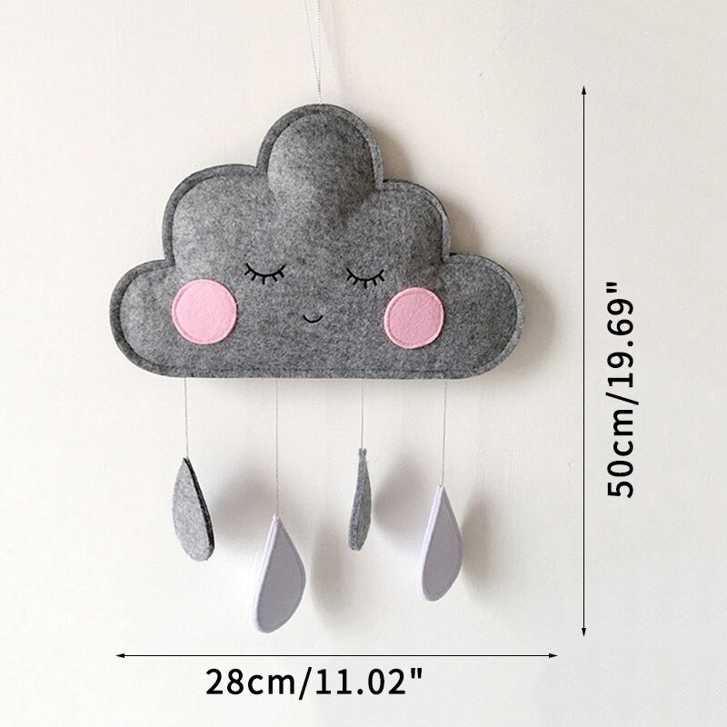 Home Wall Hanging Decor Nordic Style Kids Room Decoration Ins Felt Clouds Raindrop Pendant Baby Hanging Ornaments Photo Props