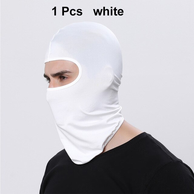 Motorcycle face mask, Unisex ski mask for face protection, full face mask, gangster mask #: 1 Pcs white