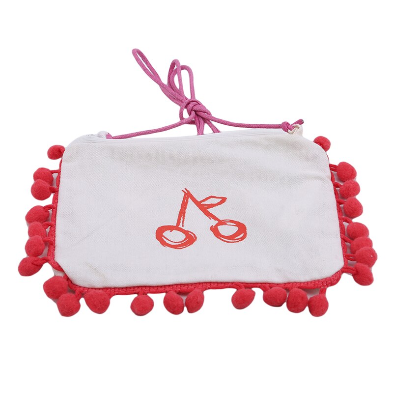 Crianças da criança vermelho borlas mini lona bolsa da moeda bolsa mensageiro bolsa de ombro cruz corpo doces moedas bolsas bolsa
