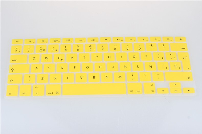 MacBook Keyboard Protector - Silicone Skin for Air 13, Pro 13/15/17 Retina - Waterproof & Dustproof: Yellow