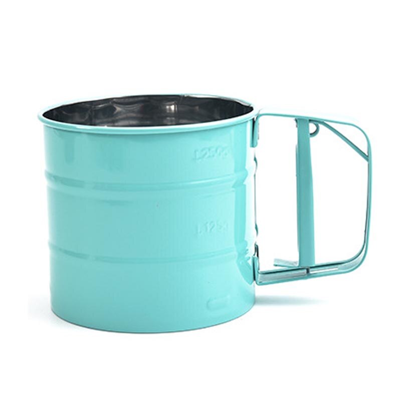 1 Uds mezclador de harinas de mano taza tamizadora Manual de acero inoxidable tamiz de harina duradero 3 colores herramientas de repostería: green