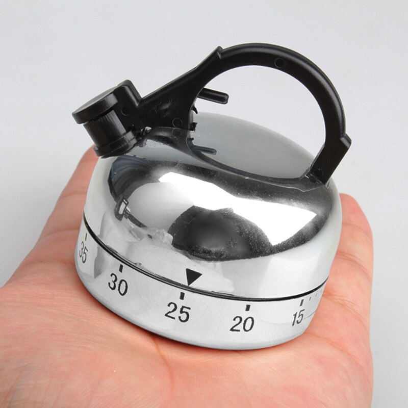 Newly Clock Counting 60 Minute Kitchen Timer Alarm Mechanical Teapot Shaped Timer