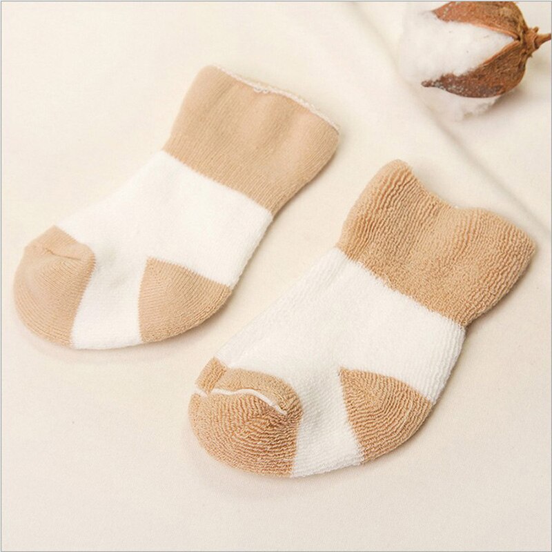 5 pares/lote bebê meias de algodão de inverno infantil meias do bebê menina menino antiderrapante 0-6 meses toddle recém-nascidos meias curtas