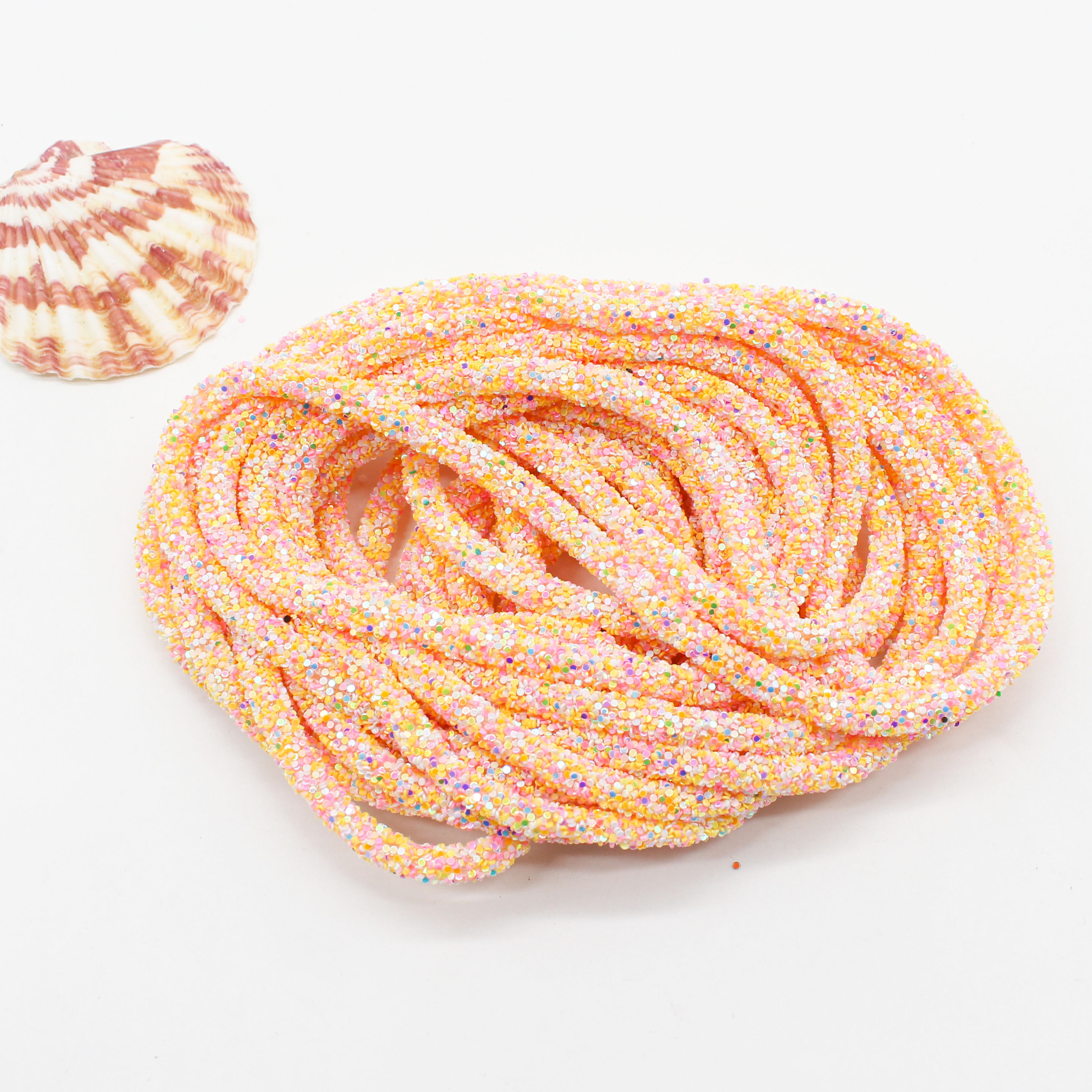 1 yards Kerst Kleur Glitter Steentjes Pailletten Passementen Zachte Buis Koord Touw DIY Kledingstuk Schoenen Feestdecoratie Bruiloft