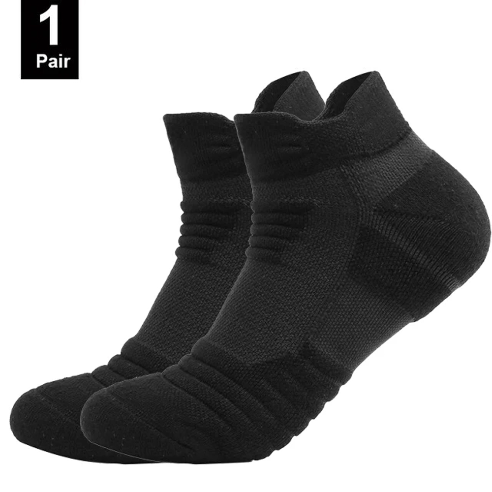 1/3 Pairs Anti-slip Voetbalsokken Mannen Katoenen Sok Korte Lange Buis Voetbal Basketbal Sport Sokken Ademend geurverdrijvende Sok 39-45: 23 / zwart rood