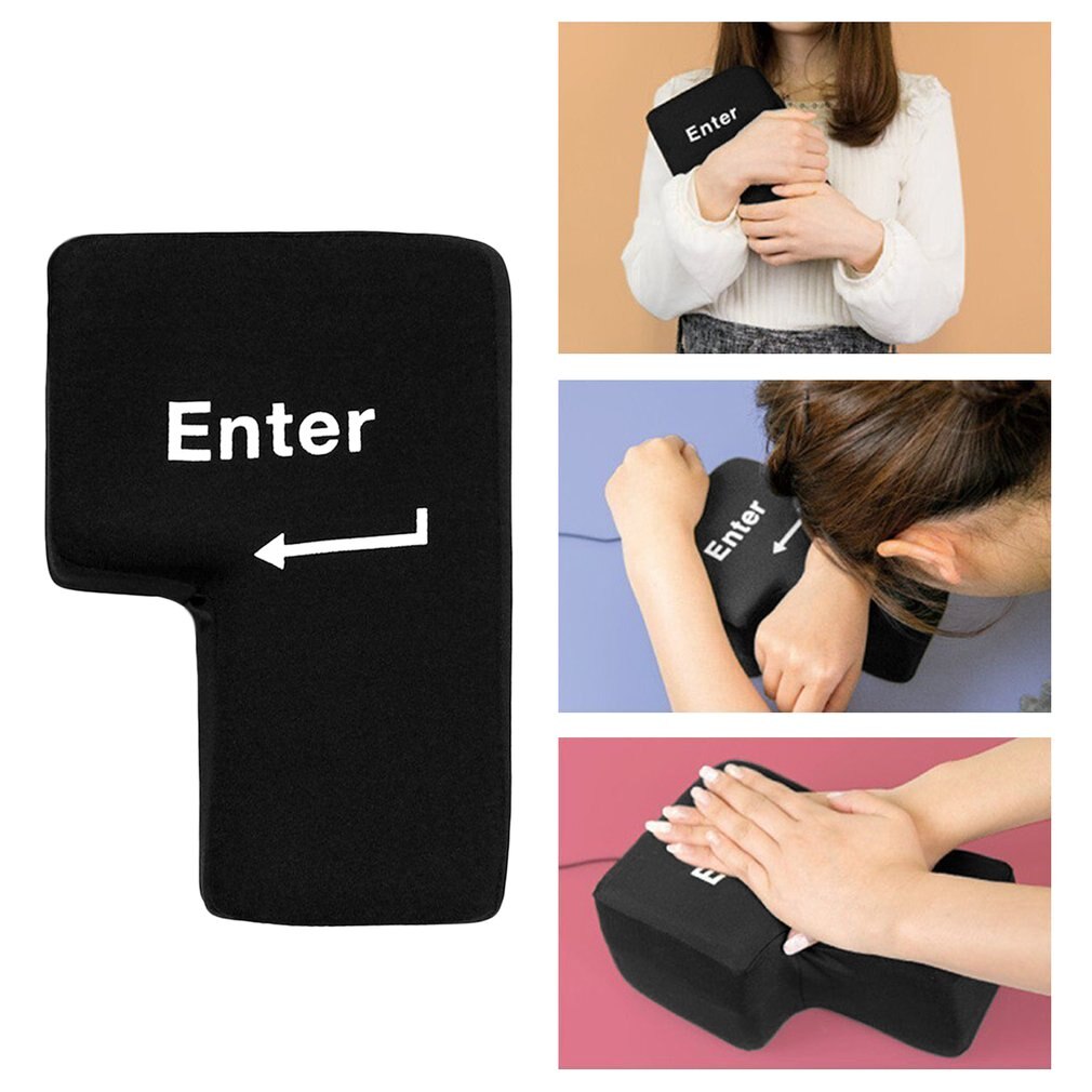 OCDAY Portable Decompression USB Big Enter Key Pillow Soft Computer Button Return Key Pillow Offices Vent Toys stress Relief Toy