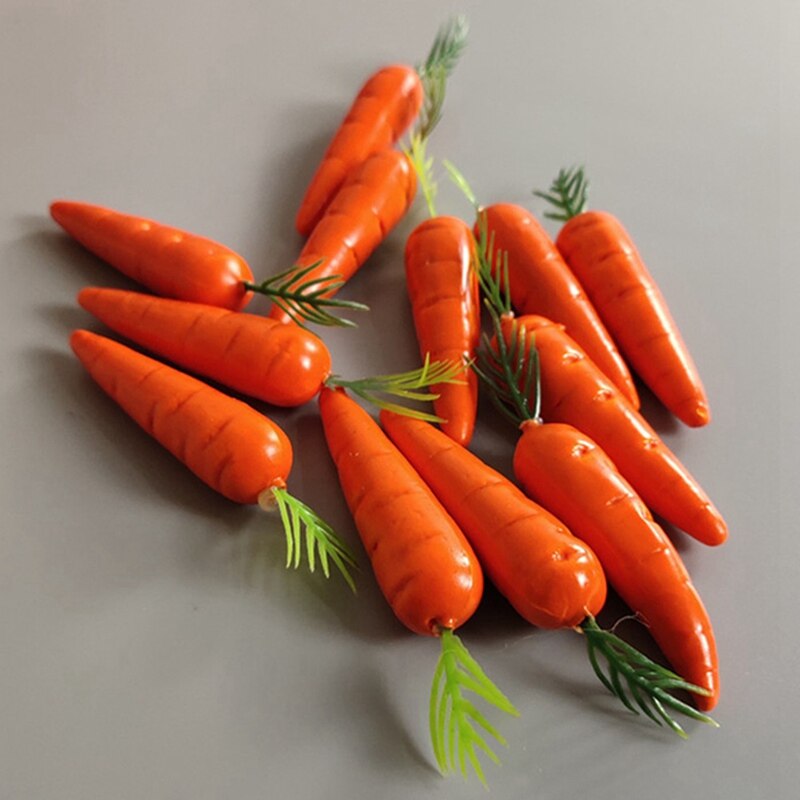 10 Uds Mini zanahoria Artificial plástico Flor de PE frutas y verduras boda simulación decoración