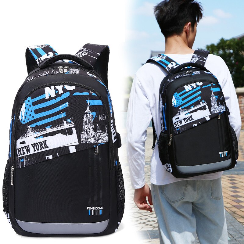 Okkid estudante grande mochila porta usb sacos de escola para adolescentes meninos bookbag bagpack masculino portátil mochila 15.6 presente