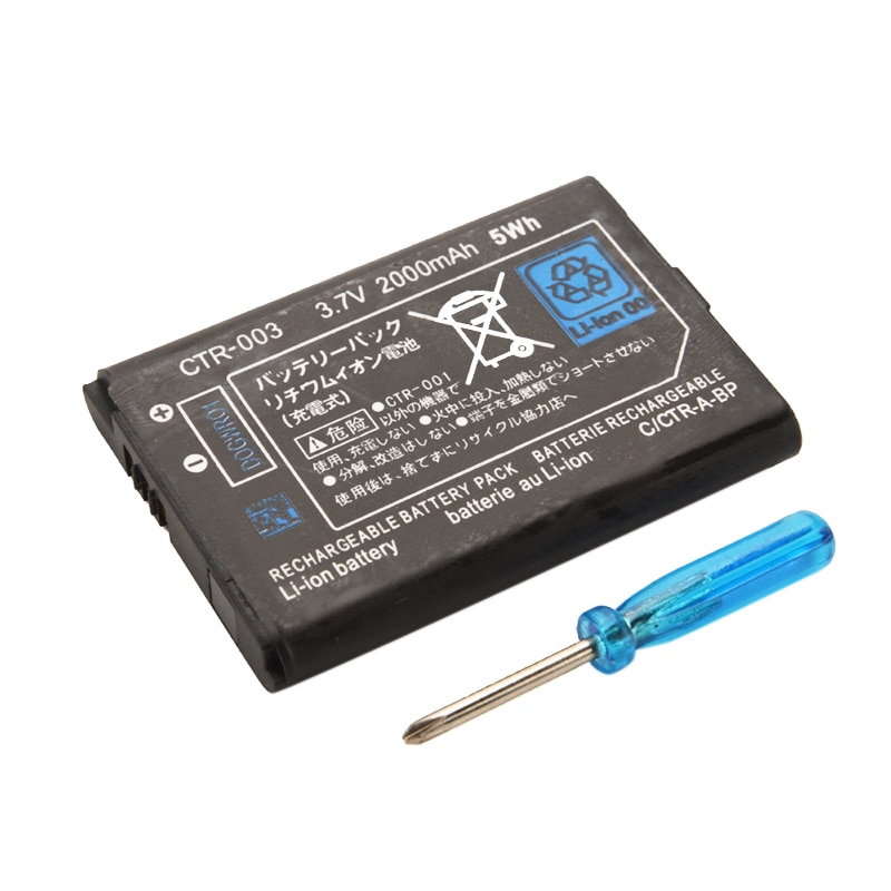 3.7V 2000 Mah Vervangende Batterij Voor Nintend 3DS Console Oplaadbare Lithium-Ion Batterij Met Tool Voor Nintend 3ds Games