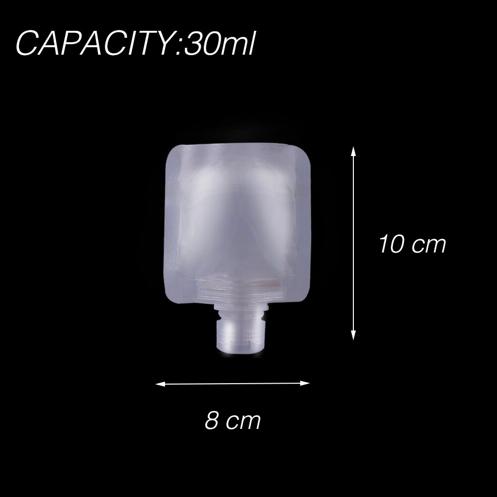 10Pcs Travel Hervulbare Clamshell Verpakking Zak, Lege Squeeze Plastic Stand Up Tuit Zakje Voor Lotion Shampoo Opslag Container: 30ml