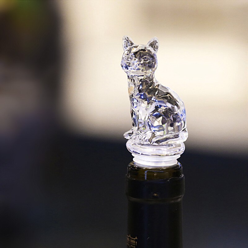 Tapón de botella de vino Animal, tapón de silicona para champán, tapa con sello para perro y gato bonito