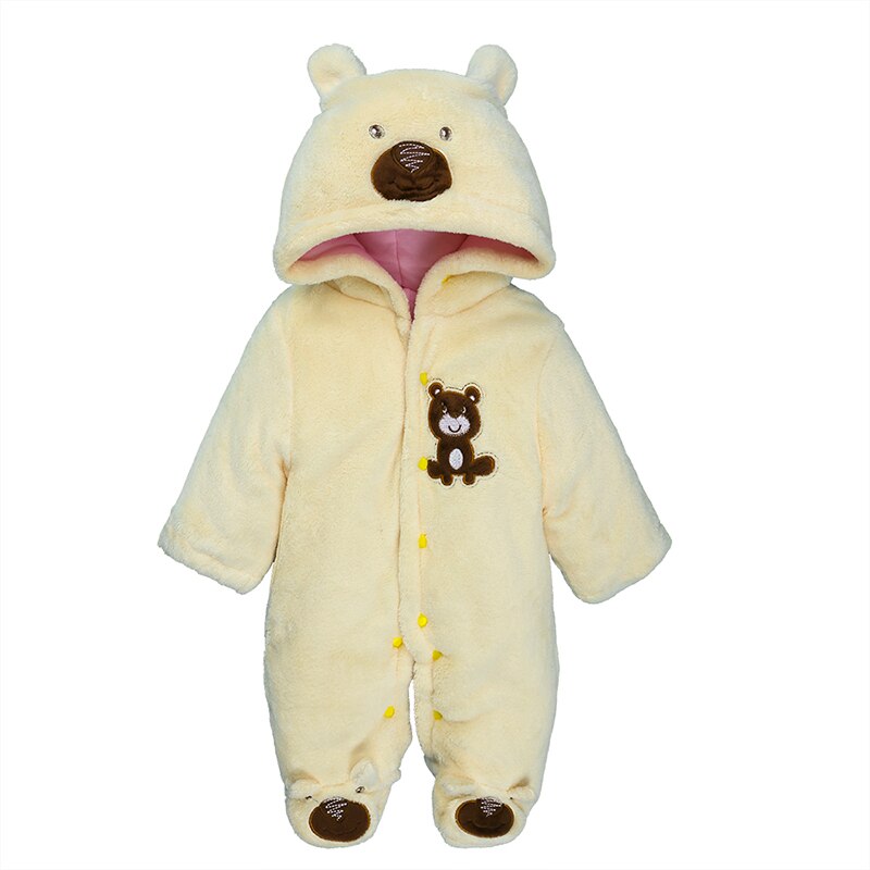 Vêtements d'hiver pour -né | Combinaison en laine chaude, une pièce, bebes 0-12M, combinaison à capuche, motif animal mignon pour bébé garçon et fille: 1 / 12M
