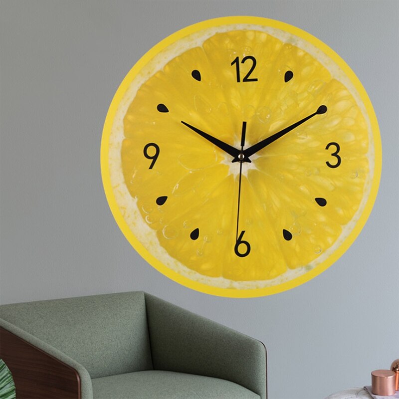 Lemon Fruit Wall Clock Lime Modern Kitchen Clocks Home Decor Living Room Clock Tropical Fruit Wall Art Clock
