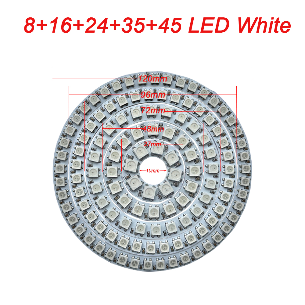 WS2812B Addressable LED Pixel Ring 8 to 241Leds WS2812 5050 RGB LED Diode Ring Color IC Built-in LED: MULTI
