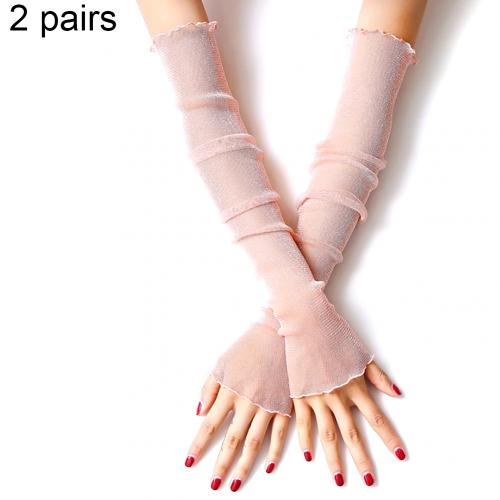 2 Pairs Zomer Arm Mouwen Vrouwen Mannen Arm Cooling Mouwen Arm Been Mouwen Outdoor Zon Bescherming Vingerloze Handschoenen Arm Mouwen: Roze