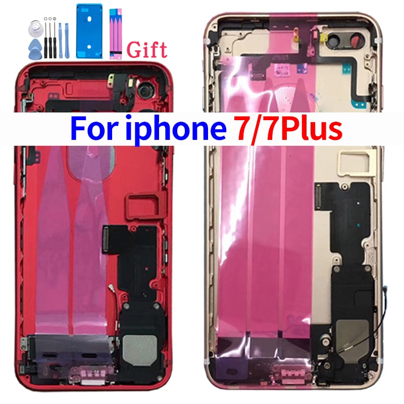 Full Housing for iphone 7 Plus 7Plus Back Battery Door Cover Middle Chassis Frame with Flex Cable Replacement Parts Assembly