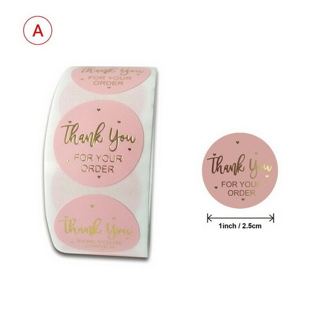500pcs Round Labels Kraft Paper Thank You Sticker Dragees Candy Bag Flower Box Cake Boxes And Packaging Wedding Stickers
