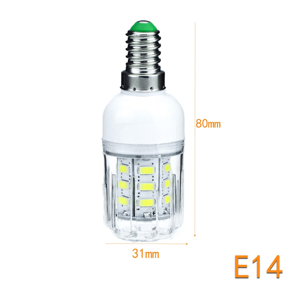 DC 12V 24V E27 G9 GU10 bombillas LED de maíz E26 E12 E14 B22 focos 7W 27LEDs lámparas de mesa brillantes para el hogar iluminación interior: Rojo / Verde / 2 unidades
