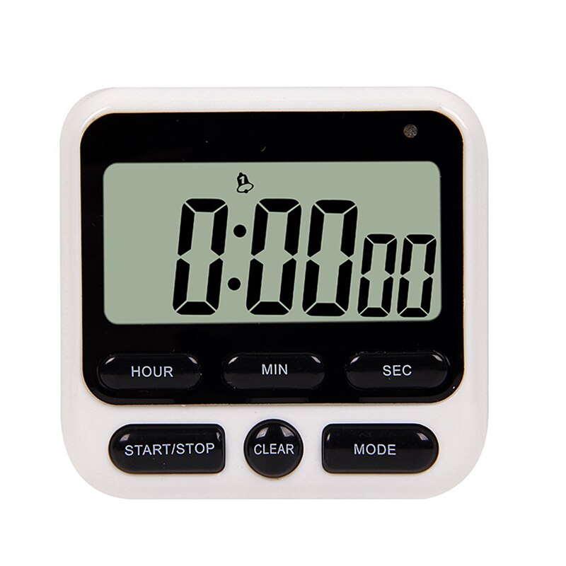 Digital Screen Kitchen Timer Large Display Square Cooking Count Up Countdown Alarm Clock Sleep Stopwatch Clock Kitchen Accessory: Black