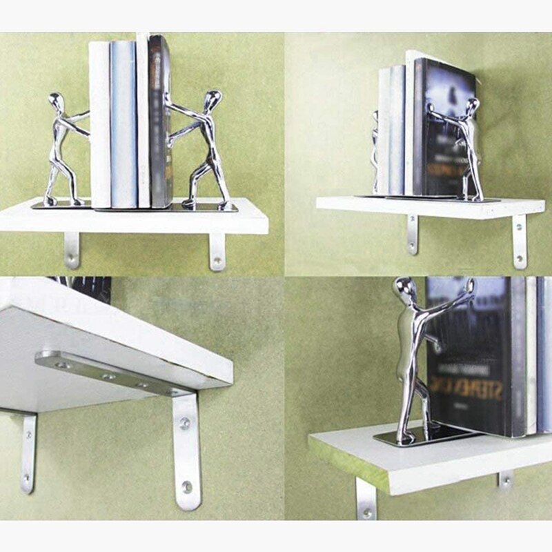 10PCS Encapsulated Stainless Steel Heavy-Duty L Shaped Gusset Furniture Corner Shelf Shelf Bracket Wall Mount Bracket