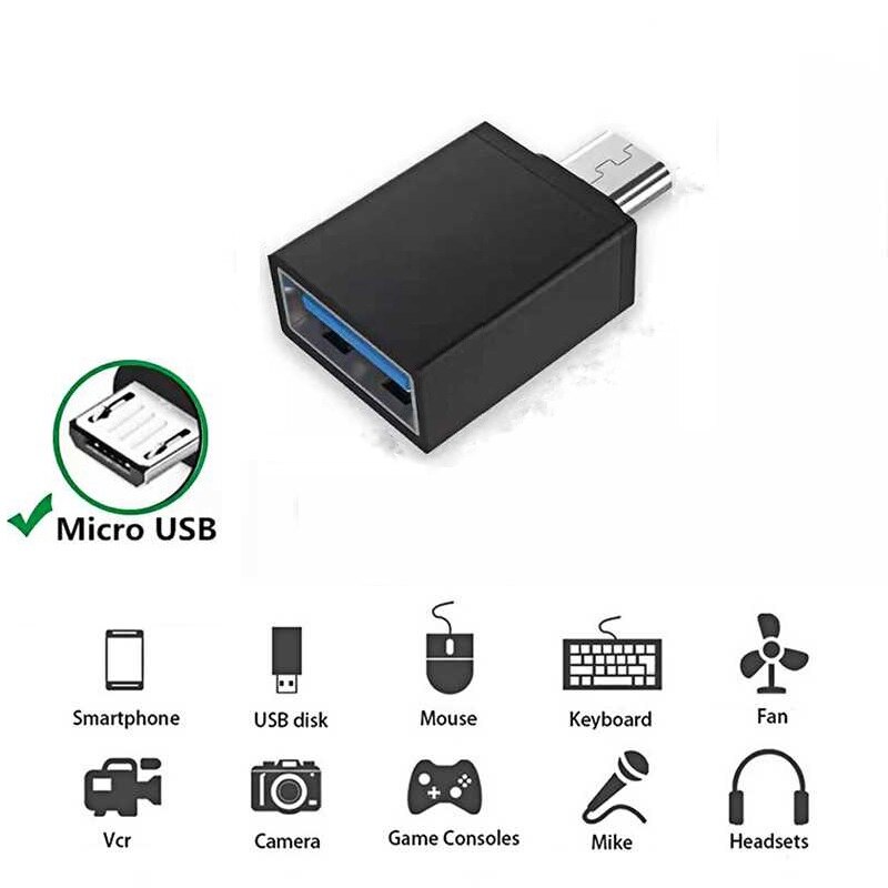 Micro USB to USB Mini OTG Cable Adapter for Samsung Edge J3 J5 J7 Xiaomi Realme Date 30 HTC LG Android Phone
