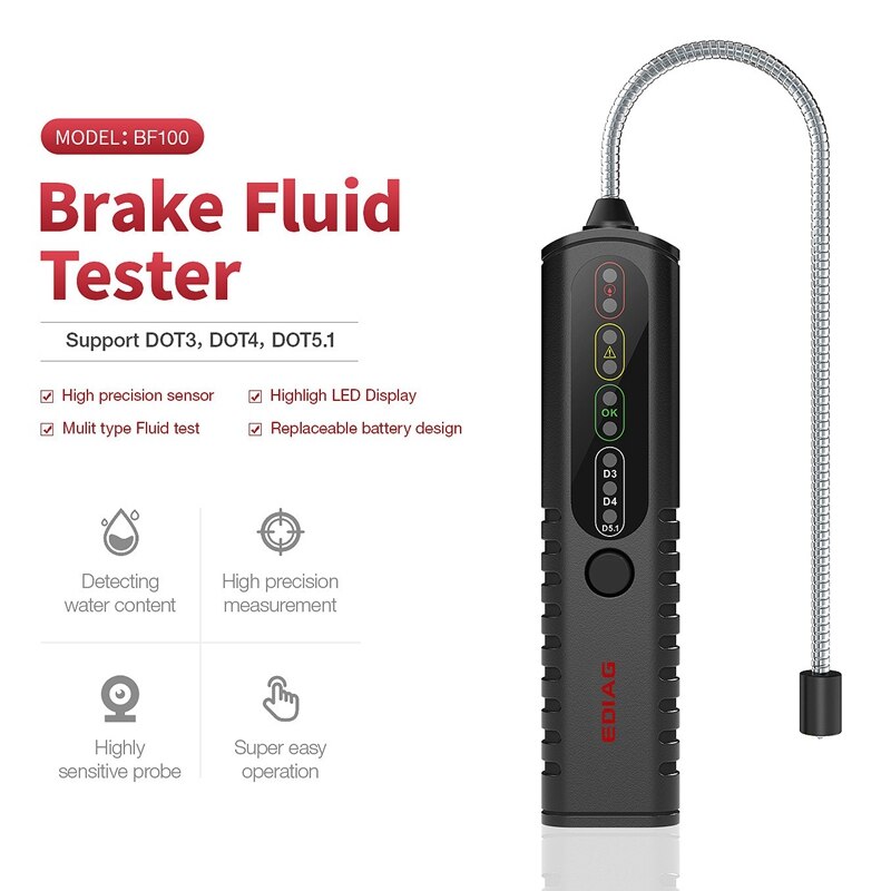 BF100 Accurate Oil Check Test Car Brake Fluid Tester Automotive Liquid Testing Tool LED Display